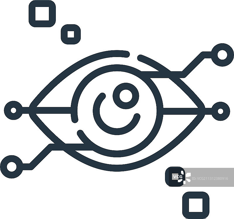 白色背景上的虹膜识别图标图片素材