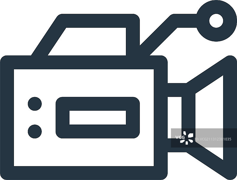 可编辑描边的摄像机图标图片素材