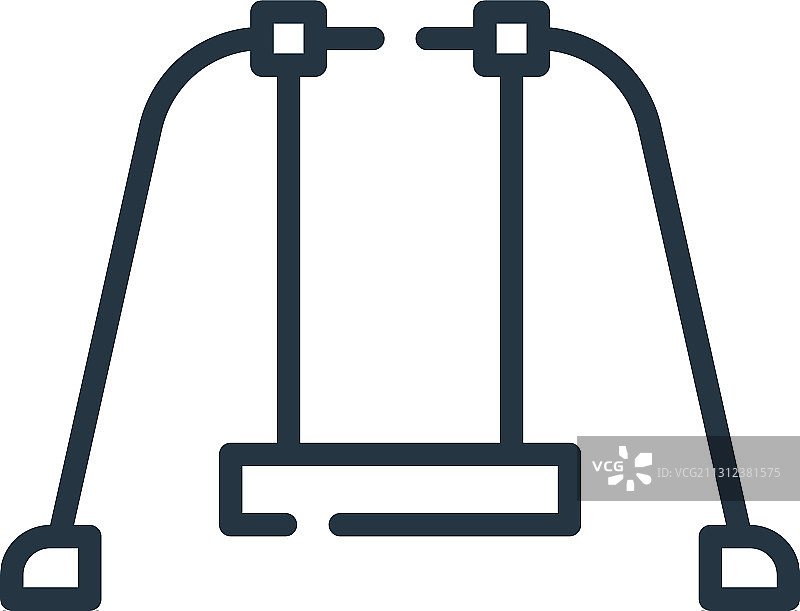 白色背景上孤立的秋千图标轮廓图片素材
