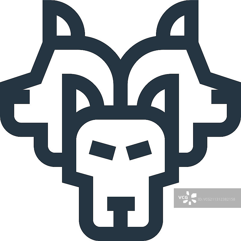 白色背景上孤立的地狱犬图标图片素材