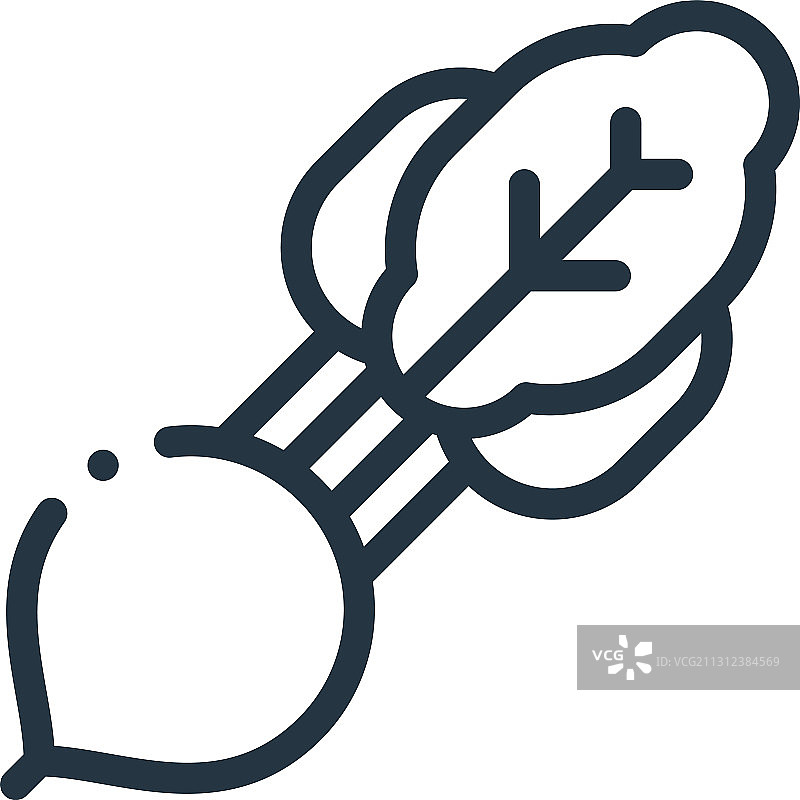 白色背景描边萝卜图标图片素材