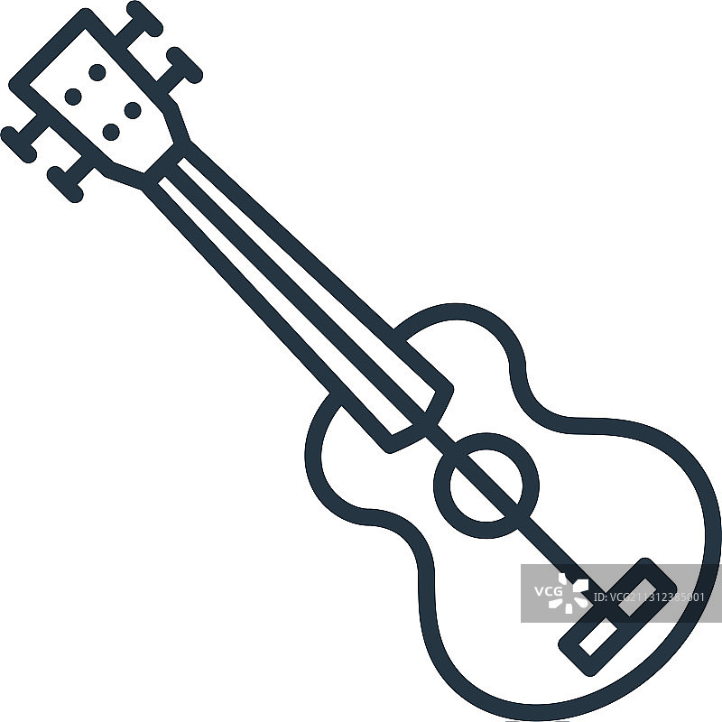 白色背景上的尤克里里轮廓图标图片素材