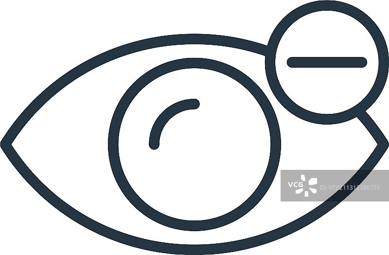 近视图标，可编辑描边，线性风格图片素材