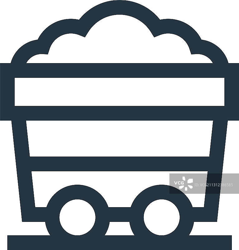 白色背景上的矿车图标图片素材