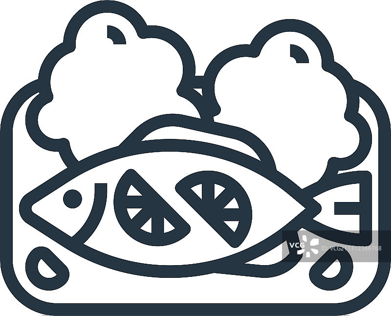 白色背景上的蒸鱼图标图片素材