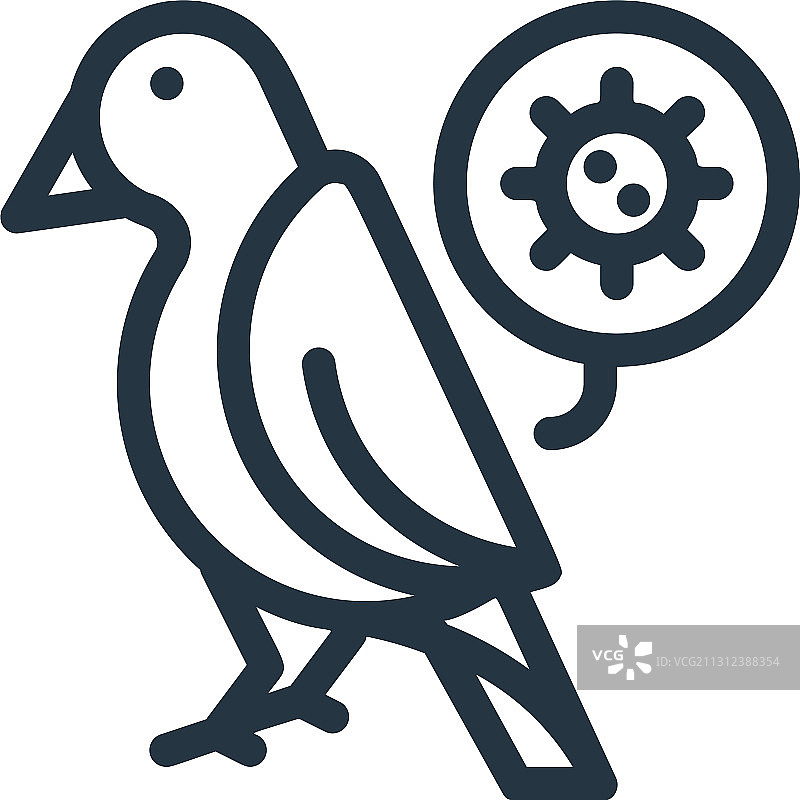 小鸟图标线性符号图片素材