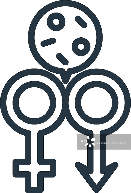 白色背景上的性传播疾病图标图片素材