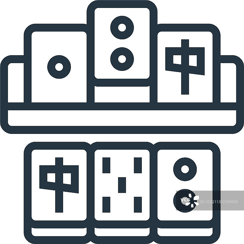 白色背景上的麻将图标图片素材