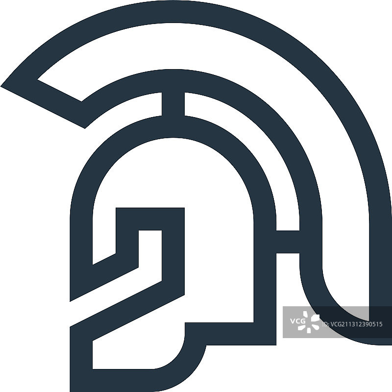 白色背景上隔离的罗马头盔图标图片素材