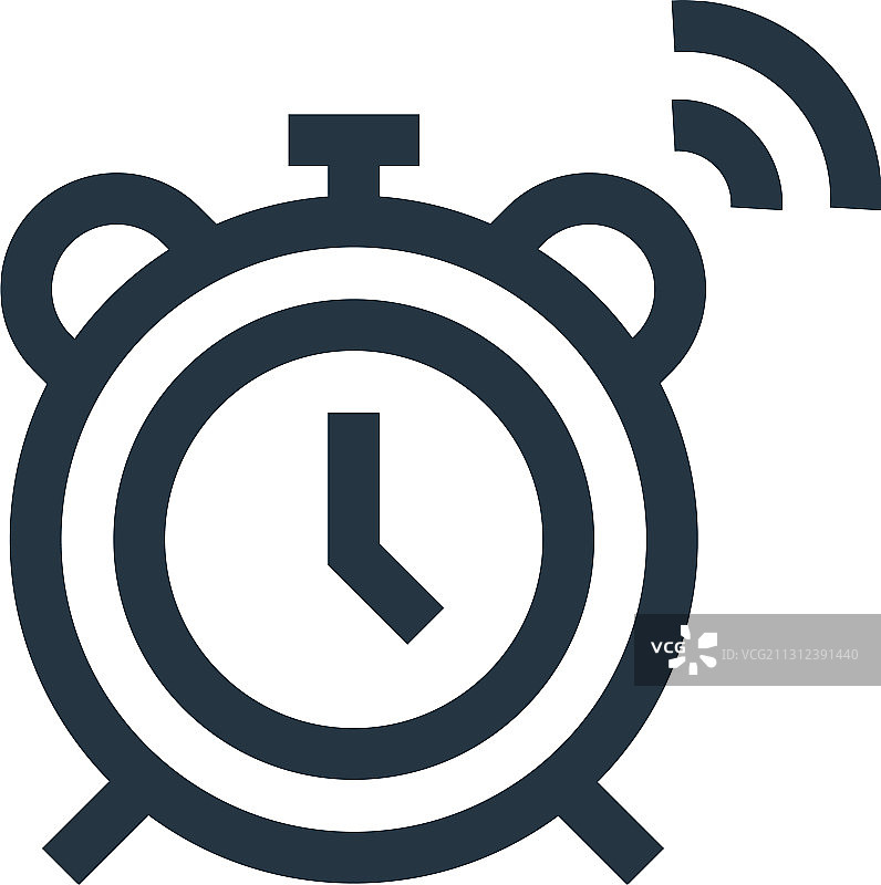 闹钟图标可编辑线性描边图片素材