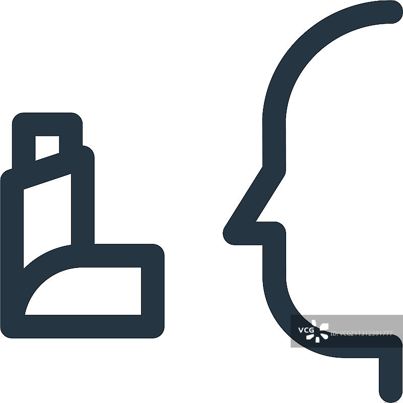 白色背景上的吸入器图标轮廓图片素材