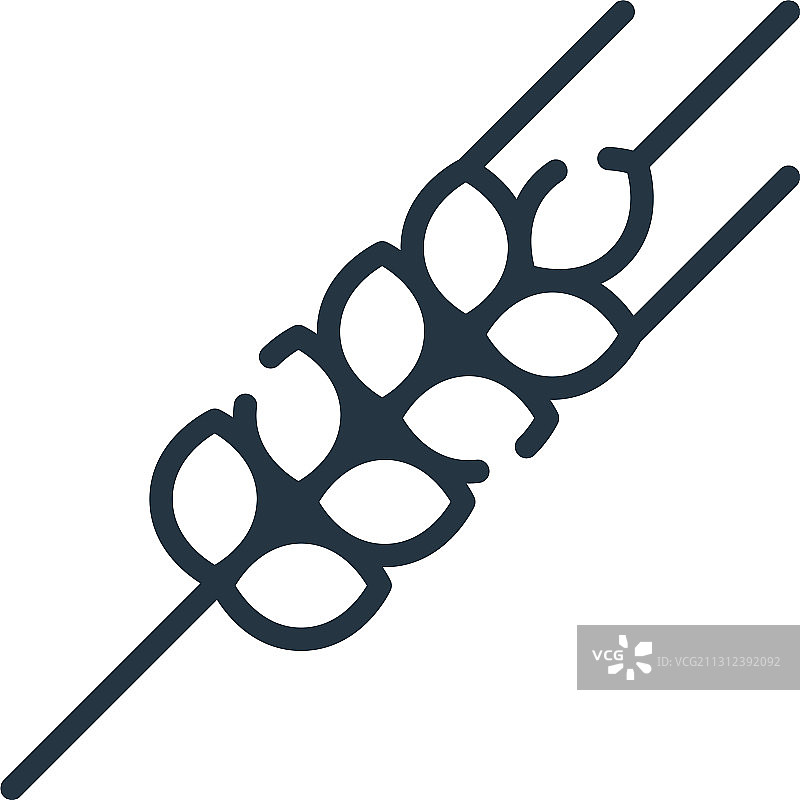 白色背景上的小麦植株图标图片素材