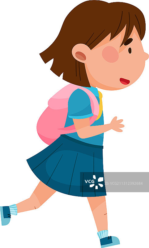 穿着校服的可爱女孩角色图片素材