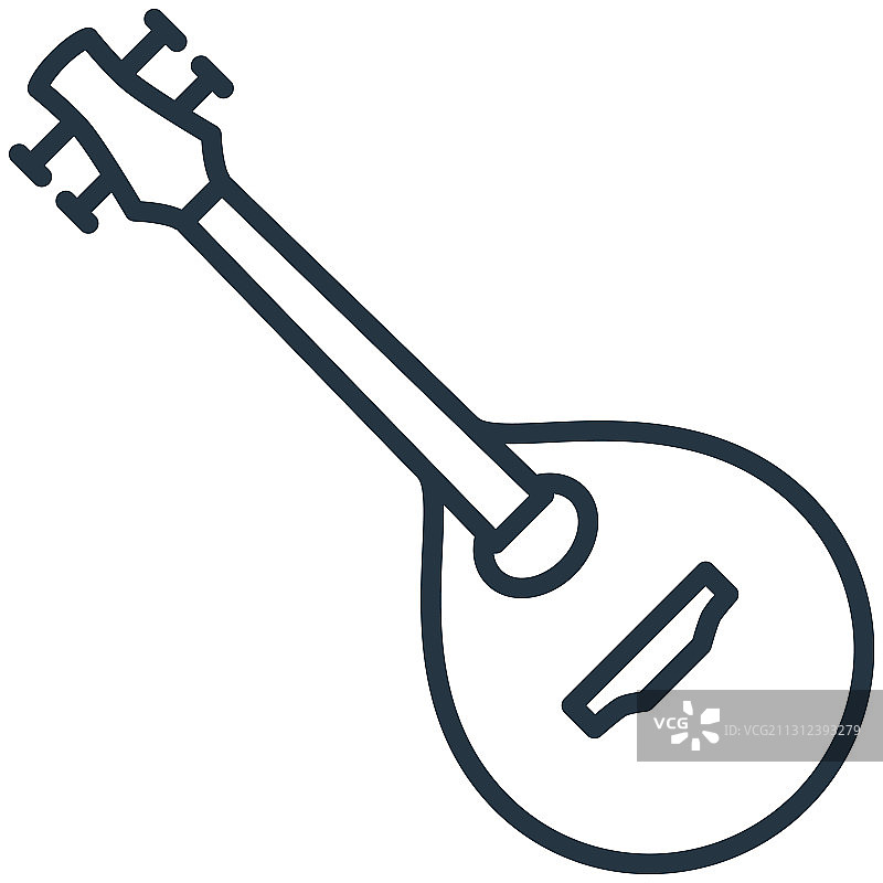 白色背景上的曼陀林图标图片素材