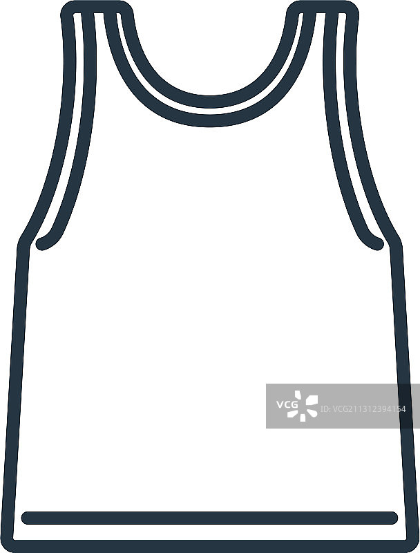白色背景轮廓上的背心图标图片素材
