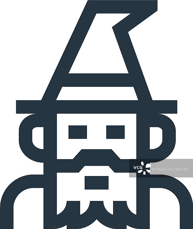 白色背景上的巫师图标轮廓图片素材