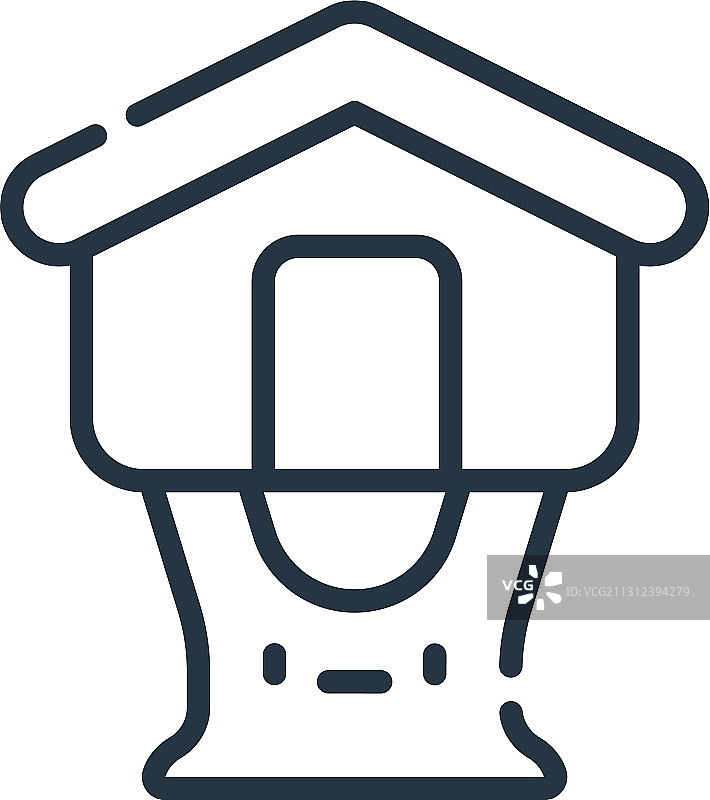 树屋图标，树屋可编辑笔触图片素材