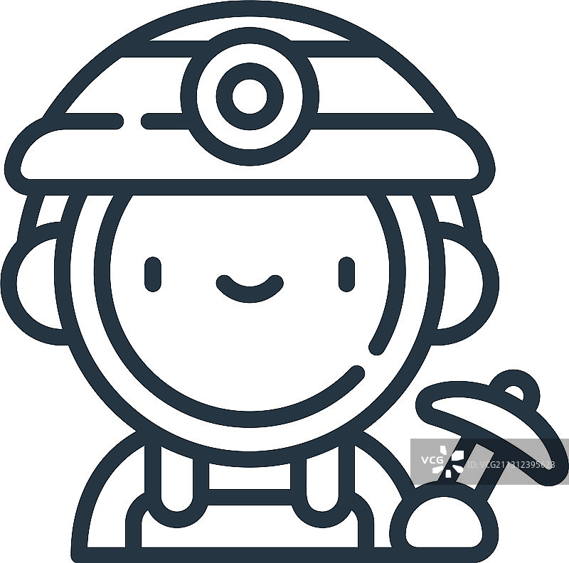 白色背景下的矿工轮廓图标图片素材