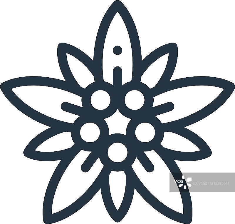 白色背景上的雪绒花图标图片素材