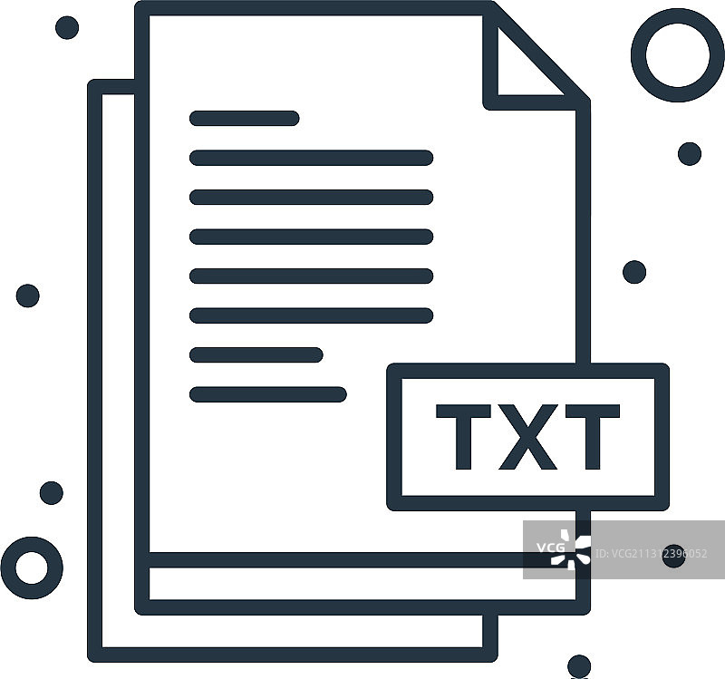 TXT文件图标，可编辑描边图片素材