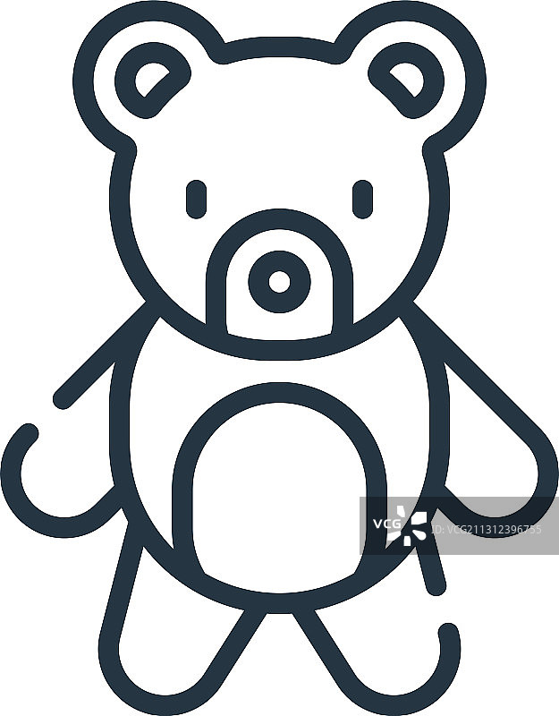 泰迪熊图标，笔触可编辑图片素材