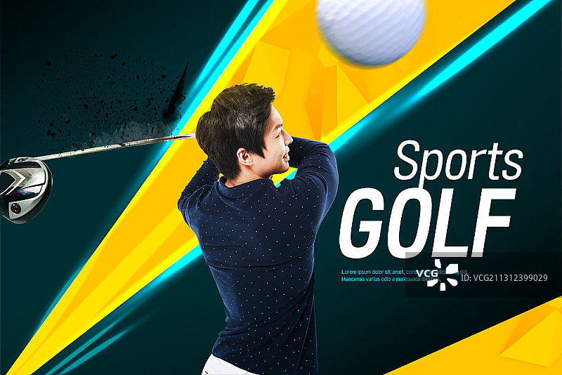 高尔夫运动概念合成图像图片素材