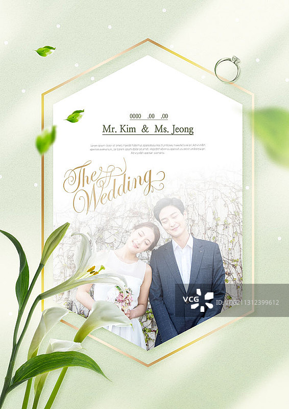 婚礼请柬情侣照片图片素材