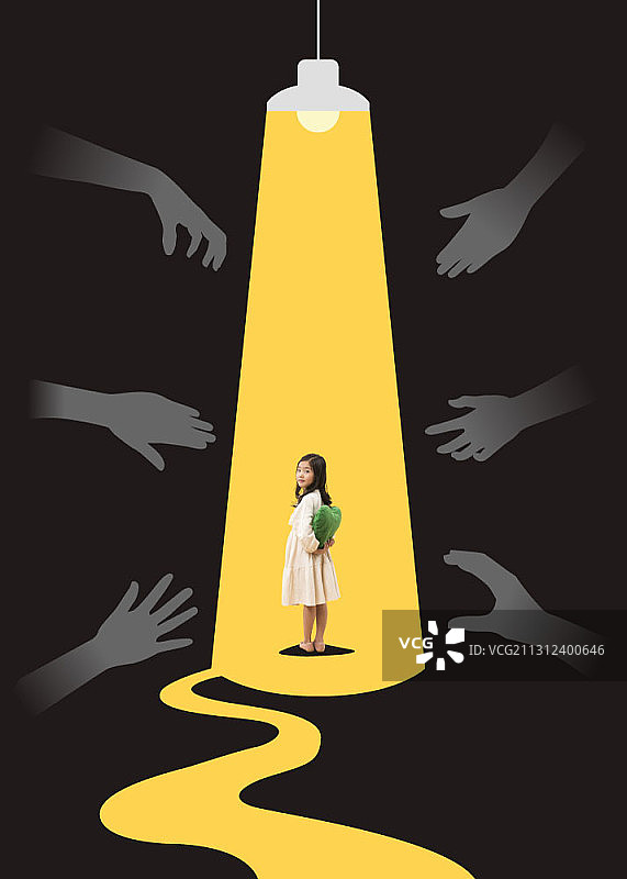 光影中的女孩图片素材