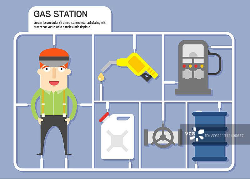 加油站工人职业主题矢量素材图片素材