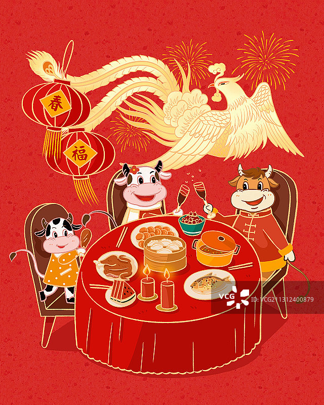 2020牛年年俗——除夕图片素材