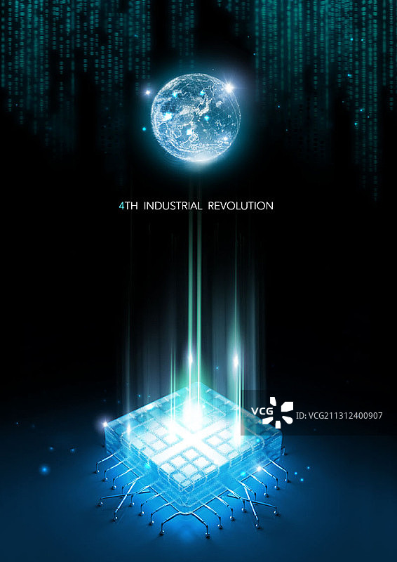 半导体和地球上的电路板AI主题图像图片素材