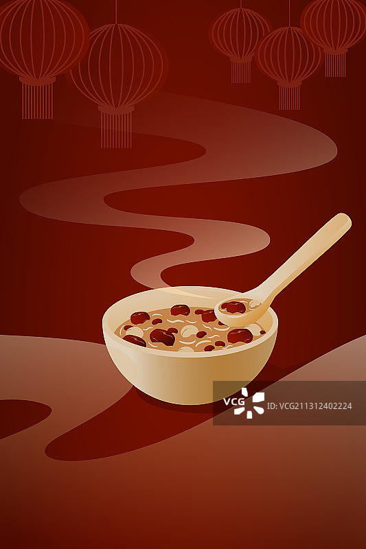 腊八粥腊八节传统节日渐变扁平插画图片素材