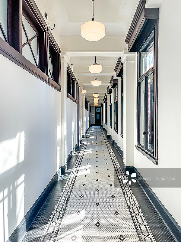 上海历史博物馆室内走道图片素材
