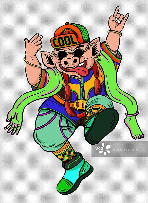 跳舞的猪图片素材