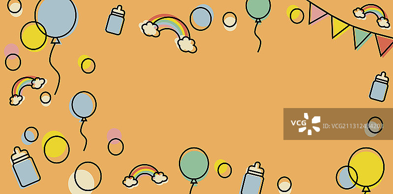 元素孟菲斯描边插画图片素材