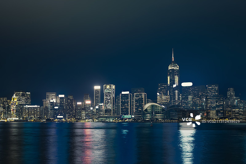 尖沙咀远望中环夜景图片素材