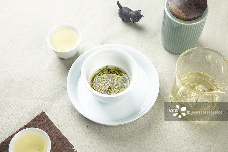 信阳毛尖绿茶冲泡图片素材