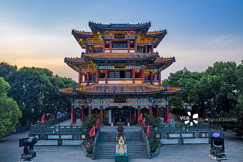 武汉市龙王庙日落晚霞夜景图片素材