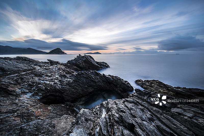 深圳黑岩角的朝霞图片素材