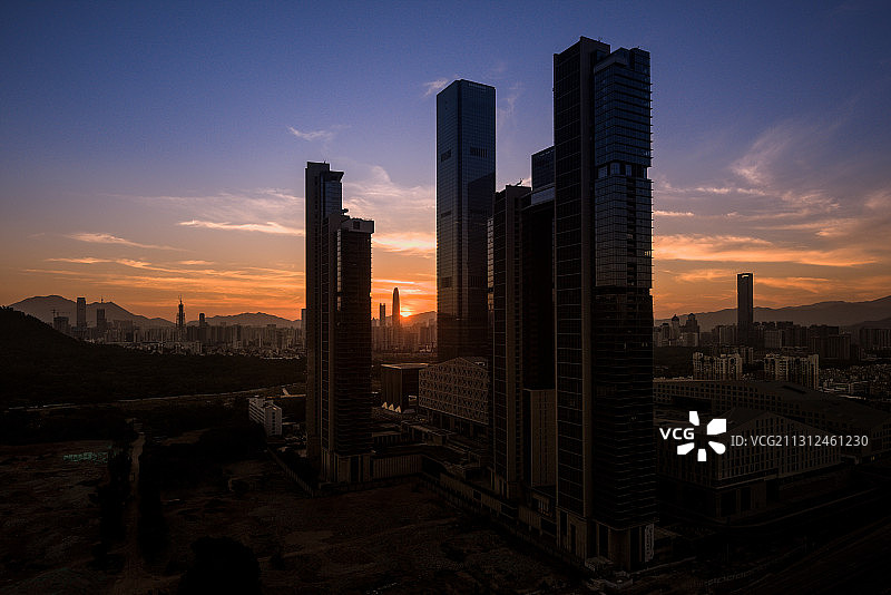 2021年元旦深圳福田观日出图片素材