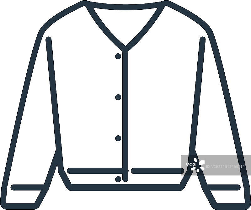 白色背景上的开襟羊毛衫图标图片素材