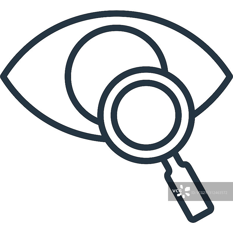 视力测试图标，可编辑描边图片素材