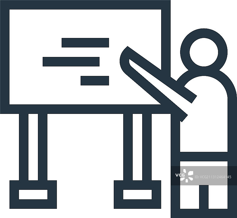 白色背景上的教师轮廓图标图片素材