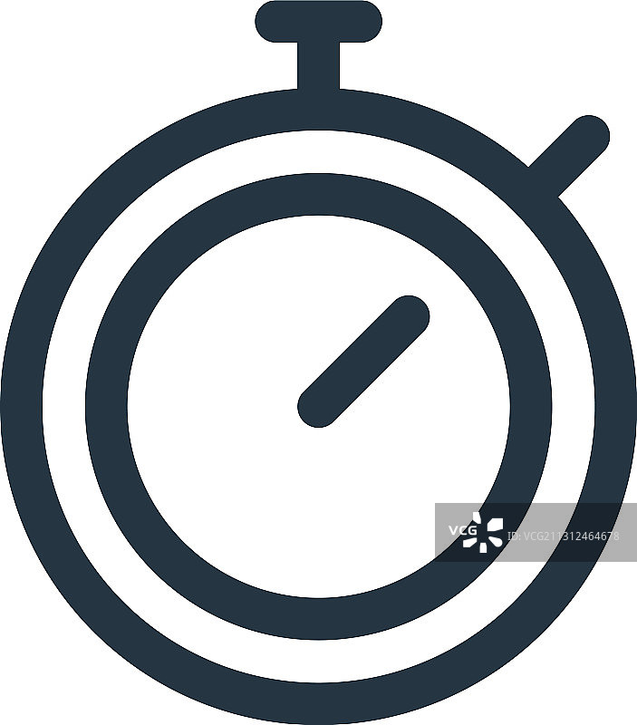 可编辑描边的秒表图标图片素材