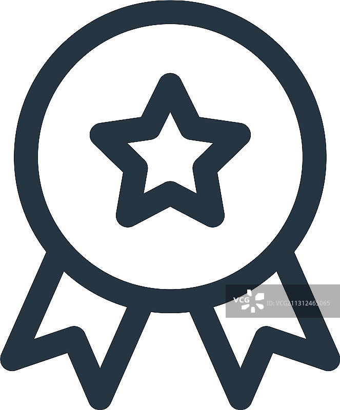 奖牌图标可编辑描边线性设计图片素材