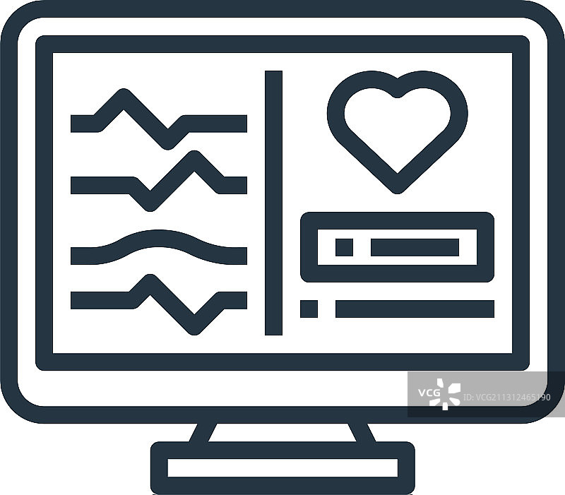 白色背景上的心率监测器图标图片素材