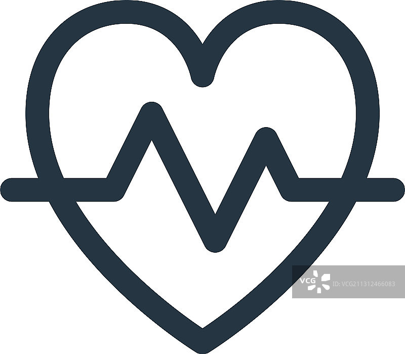 白色背景轮廓上的脉冲图标图片素材