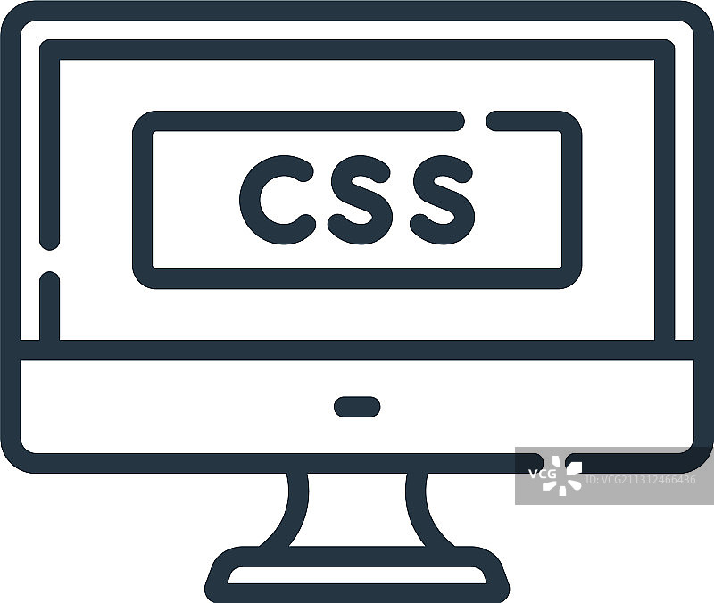白色背景轮廓上的CSS图标图片素材