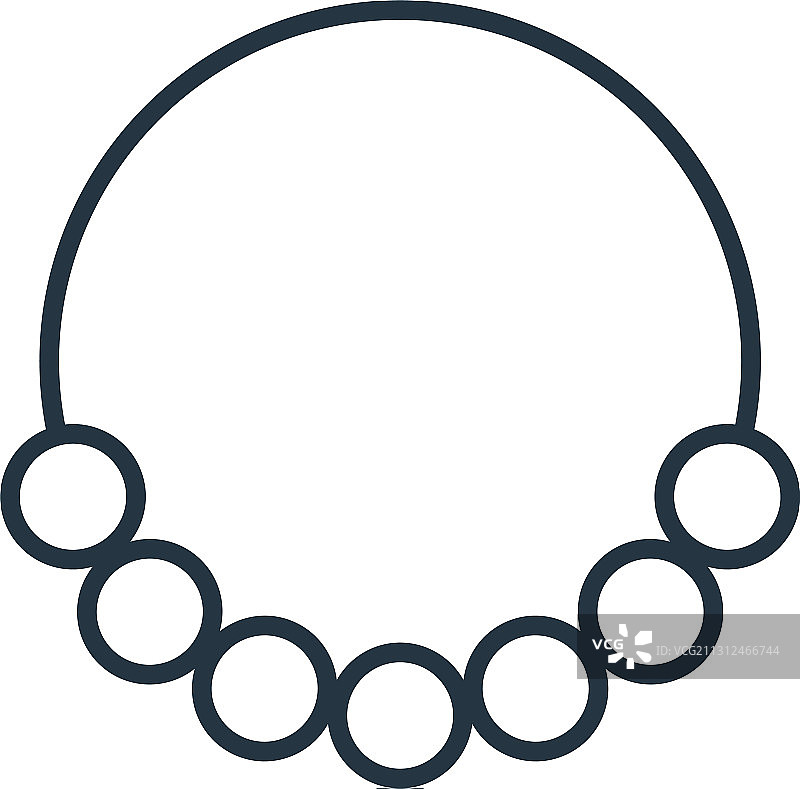 白色背景上孤立的珍珠项链图标图片素材