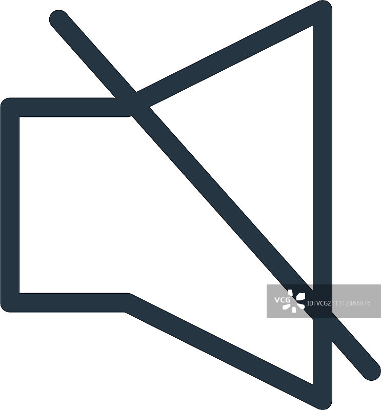 白色背景轮廓上的静音图标图片素材